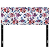 Blossoming Anemones And Roses upholstered headboard