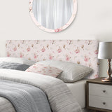 Bohemian Pink Retro Roses upholstered headboard