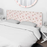 Bohemian Pink Retro Roses upholstered headboard