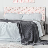 Bohemian Pink Retro Roses upholstered headboard