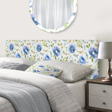 Blue Roses And Forget-Me-Not upholstered headboard