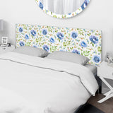 Blue Roses And Forget-Me-Not upholstered headboard