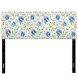 Blue Roses And Forget-Me-Not upholstered headboard