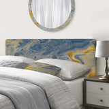 Brown And Blue Marble Waves upholstered headboard