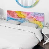 Fluid Art In Pastel Tones II upholstered headboard