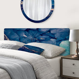 Blue Ink Clouds II upholstered headboard