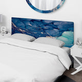 Blue Ink Clouds II upholstered headboard