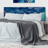 Blue Ink Clouds II upholstered headboard