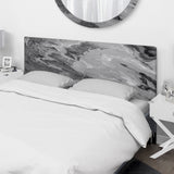 Grey Wavy Liquid Art upholstered headboard