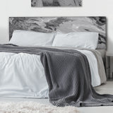 Grey Wavy Liquid Art upholstered headboard