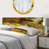 Bright Khaki And Yellow Marble Art upholstered headboard