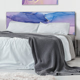 Pink And Blue Ink Clouds III upholstered headboard