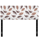 Brown And Grey Polka Dot Feathers upholstered headboard