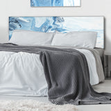 White And Blue Marble Waves upholstered headboard