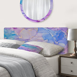 Pink And Blue Ink Clouds IV upholstered headboard