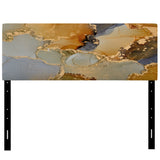 Brown Luxury Abstract Fluid Art I upholstered headboard