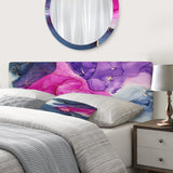Pink And Purple Luxury Abstract Fluid Art upholstered headboard