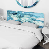 Liquid Blue Universe upholstered headboard