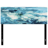 Liquid Blue Universe upholstered headboard