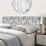 Black And White Floral Pattern upholstered headboard