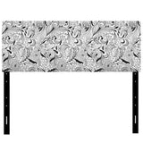 Black And White Floral Pattern upholstered headboard