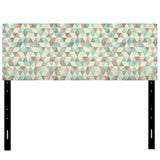 Multicolor Triangular Geometrics I upholstered headboard