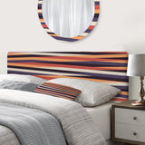 Retro Grey And Orange Strioed Geometrics upholstered headboard