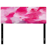 Fuchia And Pink Liquid Clouds upholstered headboard
