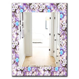 Designart 'Purple Bloom 4' Traditional Mirror - Oval or Round Bathroom Mirror