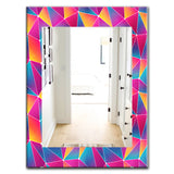 Designart 'Bright Triangle With Grunge Effect' Modern Mirror - Oval or Round Wall Mirror