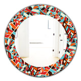 Designart 'Feathers 4' Modern Mirror - Oval or Round Wall Mirror