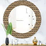 Designart 'Hemp Rope' Farmhouse Mirror - Oval or Round Wall Mirror