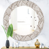 Designart 'Leaves Of Palm Tree' Bohemian and Eclectic Mirror - Oval or Round Wall Mirror