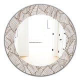 Designart 'Leaves Of Palm Tree' Bohemian and Eclectic Mirror - Oval or Round Wall Mirror