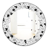 Designart 'Cats Pattern' Modern Mirror - Oval or Round Wall Mirror