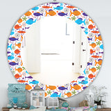 Designart 'Costal Creatures 7' Traditional Mirror - Oval or Round Wall Mirror