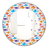 Designart 'Costal Creatures 7' Traditional Mirror - Oval or Round Wall Mirror