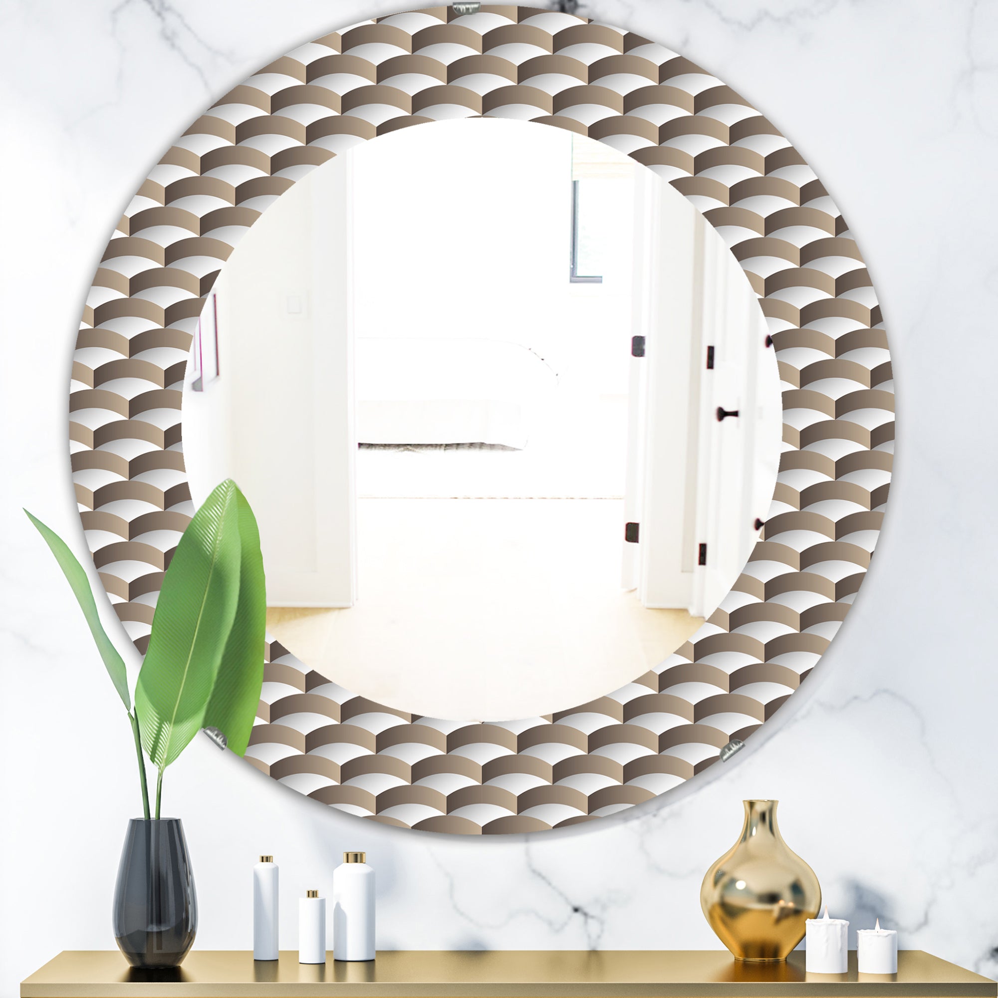 Designart 'Scandinavian 7' Mid-Century Mirror - Oval or Round Wall Mirror