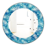Designart 'Feathers 8' Modern Mirror - Oval or Round Wall Mirror
