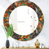 Designart 'Paisley 4' Bohemian and Eclectic Mirror - Oval or Round Wall Mirror