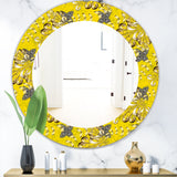 Designart 'Yellow Moods 6' Modern Mirror - Oval or Round Wall Mirror