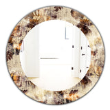 Designart 'Leaves and Spots Pattern' Modern Mirror - Oval or Round Wall Mirror