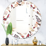 Designart 'Fancy Happy Lady Makeup' Modern Mirror - Oval or Round Wall Mirror