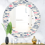 Designart 'Costal Creatures 9' Traditional Mirror - Oval or Round Wall Mirror