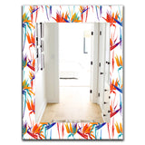 Designart 'Tropical Mood Bright 2' Bohemian and Eclectic Mirror - Oval or Round Wall Mirror