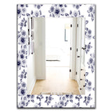 Designart 'Vintage Style Flower Pattern' Farmhouse Mirror - Oval or Round Wall Mirror
