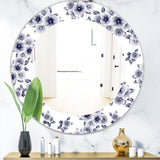 Designart 'Vintage Style Flower Pattern' Farmhouse Mirror - Oval or Round Wall Mirror