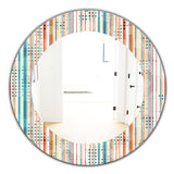 Designart 'Grunge Line' Mid-Century Mirror - Oval or Round Wall Mirror