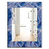 Designart 'Blue Pattern With Fantastic Fishes' Traditional Mirror - Oval or Round Wall Mirror