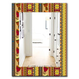 Designart 'African Drum Beckground' Bohemian and Eclectic Mirror - Oval or Round Wall Mirror